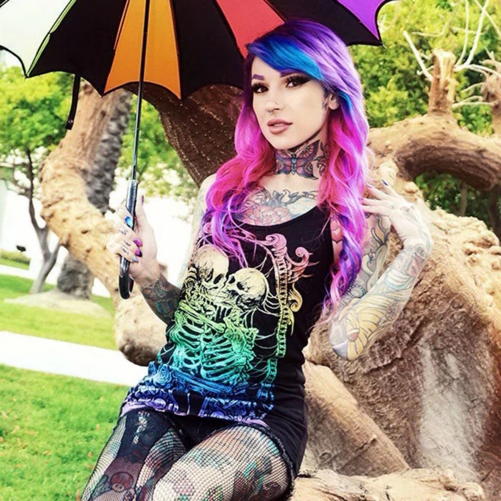 ISO- looking for this Colorful Rainbow Skull Dress
